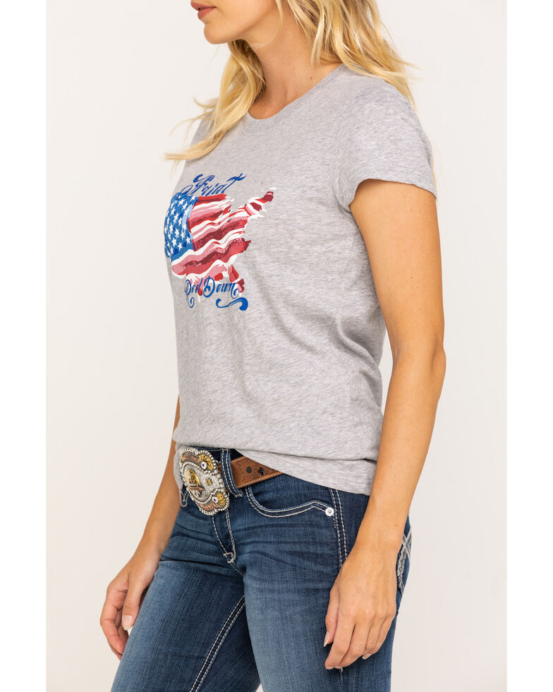 Ariat Women S R E A L Heather Grey Painted States Tee Boot Barn