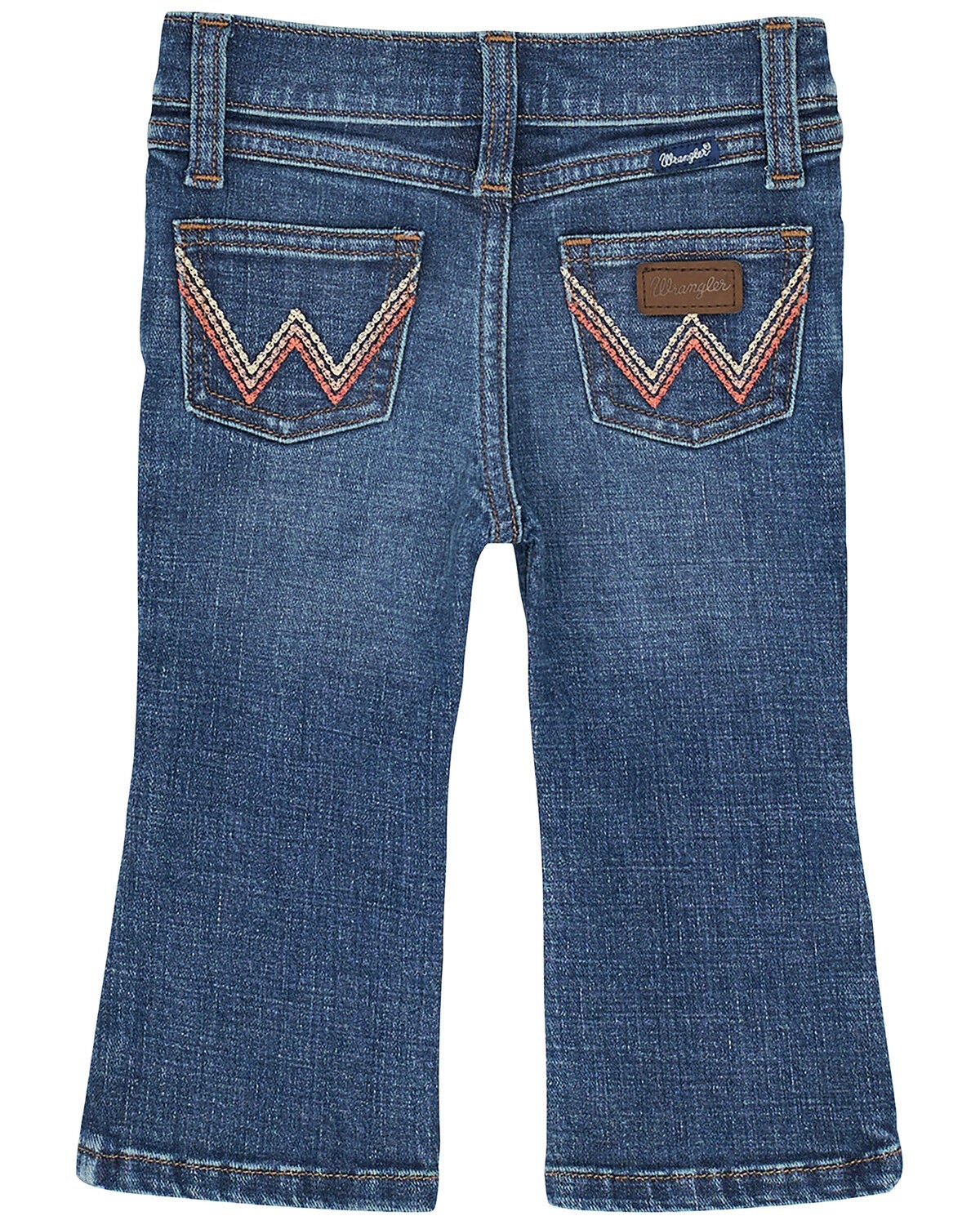 Wrangler Infant Girls' Dark Wash Bootcut Denim Jeans, Blue, hi-res