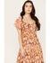 Shyanne Women's Ikat Midi Dress, Brick Red, hi-res