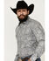 Image #2 - Stetson Men's Floral Print Long Sleeve Pearl Snap Western Shirt , Grey, hi-res