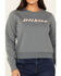 Image #3 - Dickies Women's Heavyweight Wordmark Crew Neck Fleece Sweatshirt, Dark Grey, hi-res
