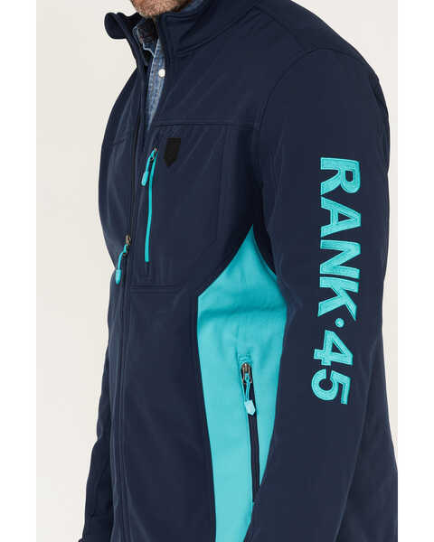 Image #3 - RANK 45® Men's Stampede Performance Softshell Jacket, Blue, hi-res