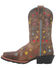 Image #3 - Dan Post Girls' Starlett Leather Boots - Square Toe , Brown, hi-res