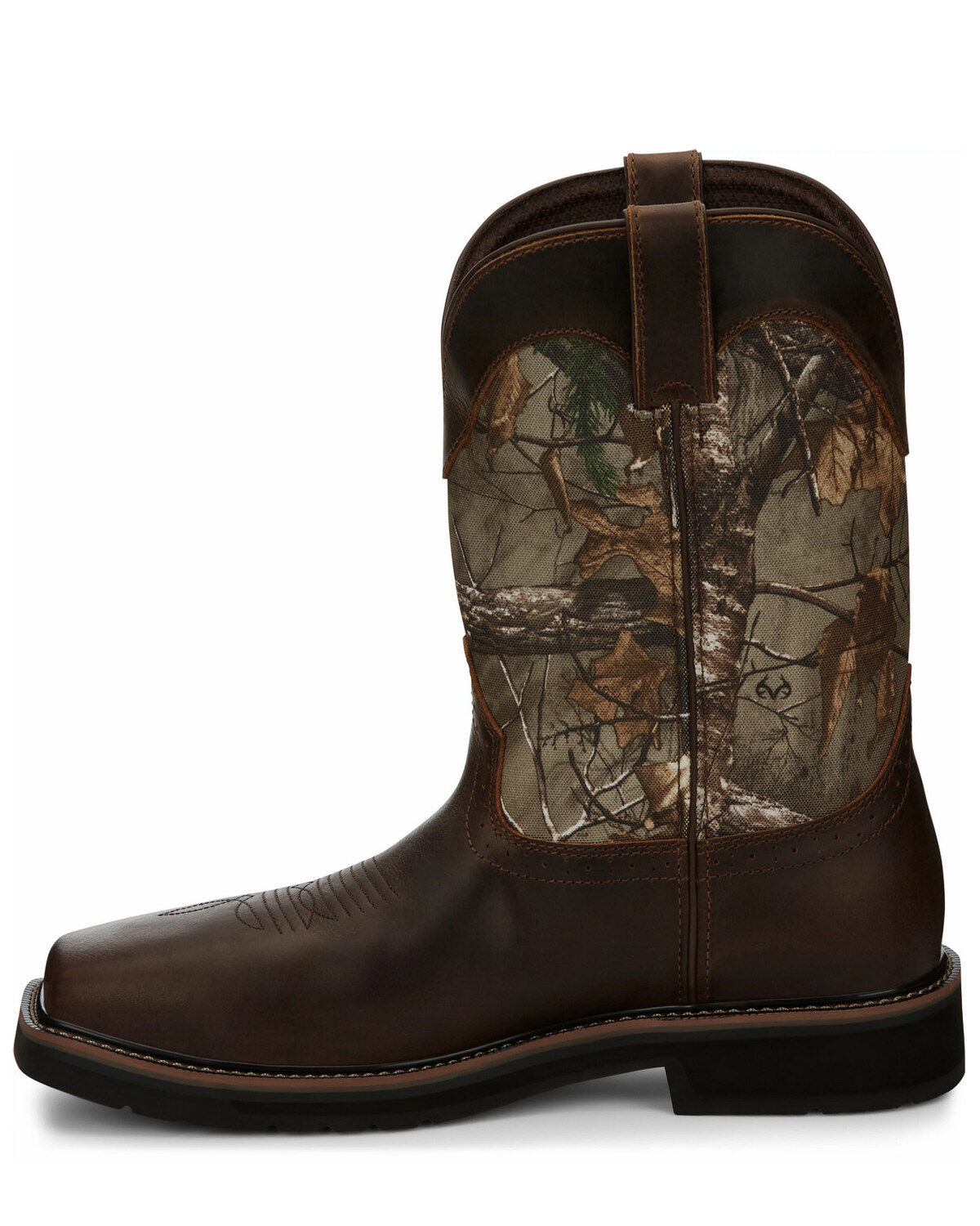 justin men's waterproof composite toe camo work boots