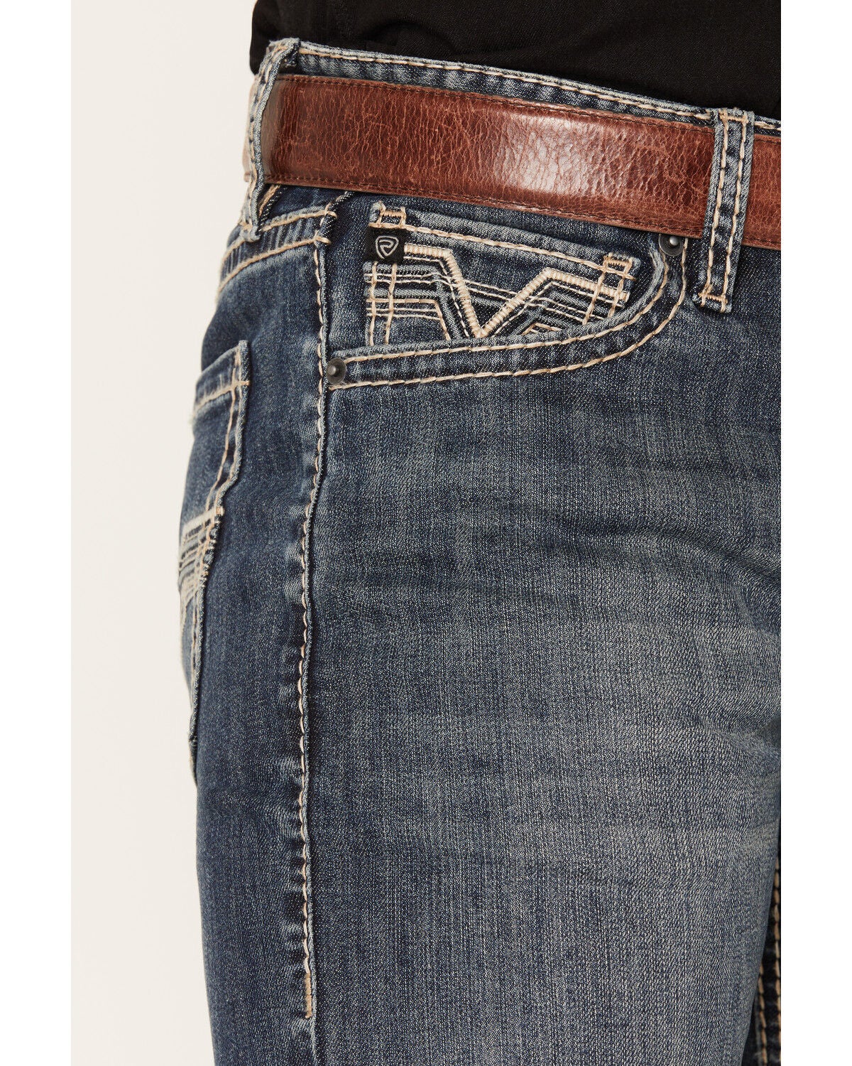 Image #2 - Rock & Roll Denim Men's Revolver Medium Wash Slim Straight Stretch Denim Jeans, Medium Wash, hi-res