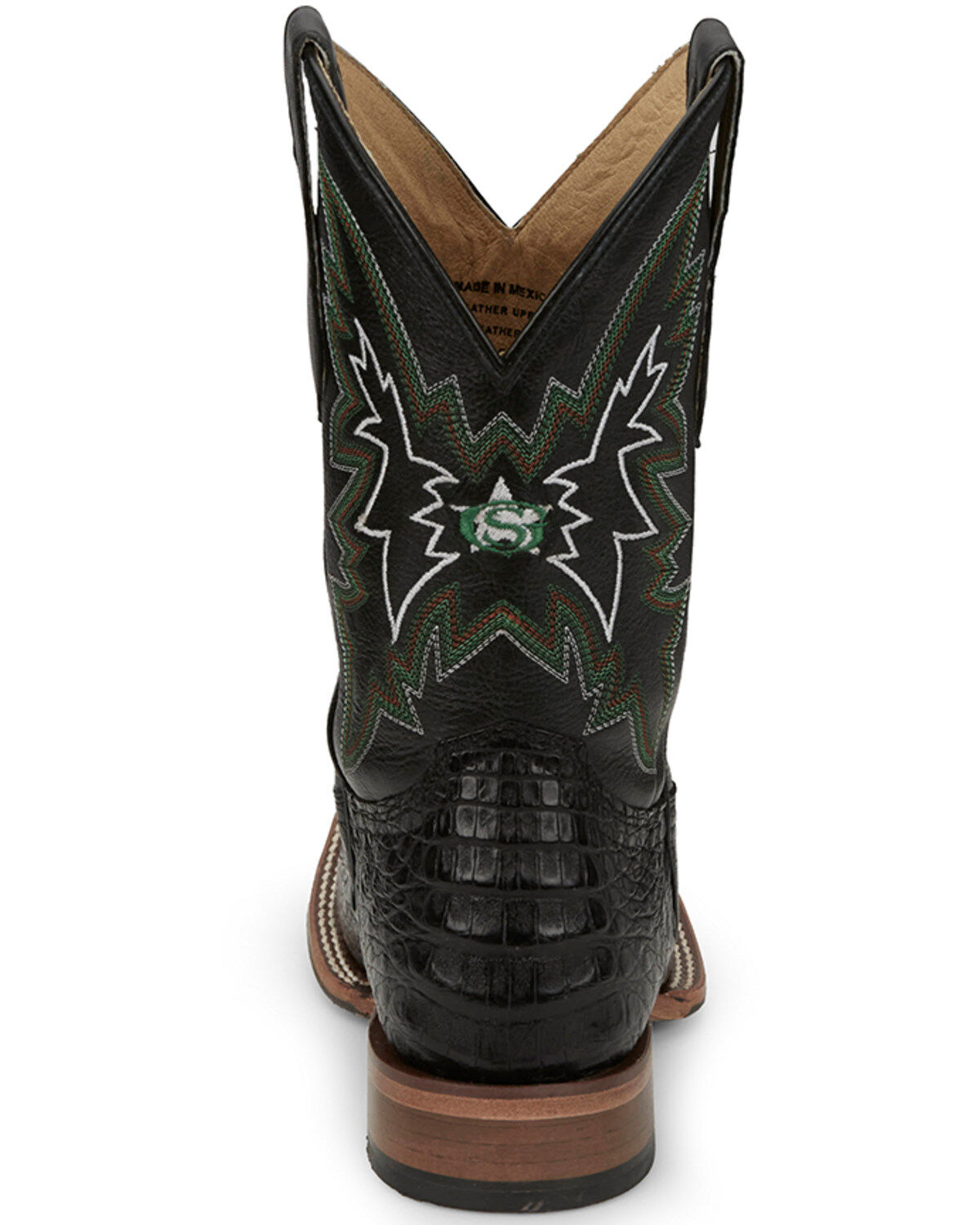 Image #5 - Justin Men's Haggard Exotic Caiman Western Boots - Broad Square Toe, Black, hi-res