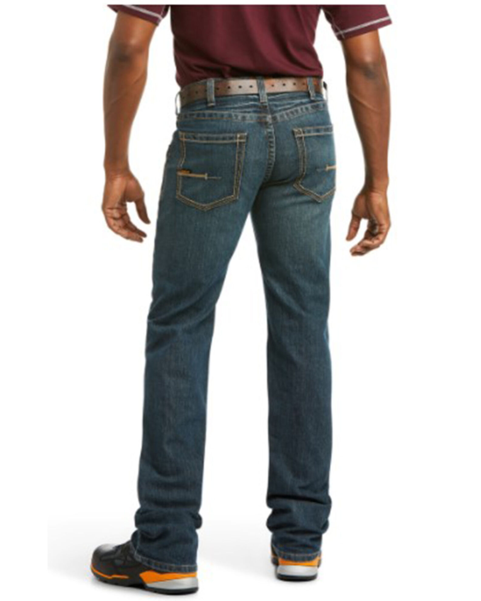 Image #3 - Ariat Men's Rebar M5 Slim Straight Leg Jeans, Denim, hi-res