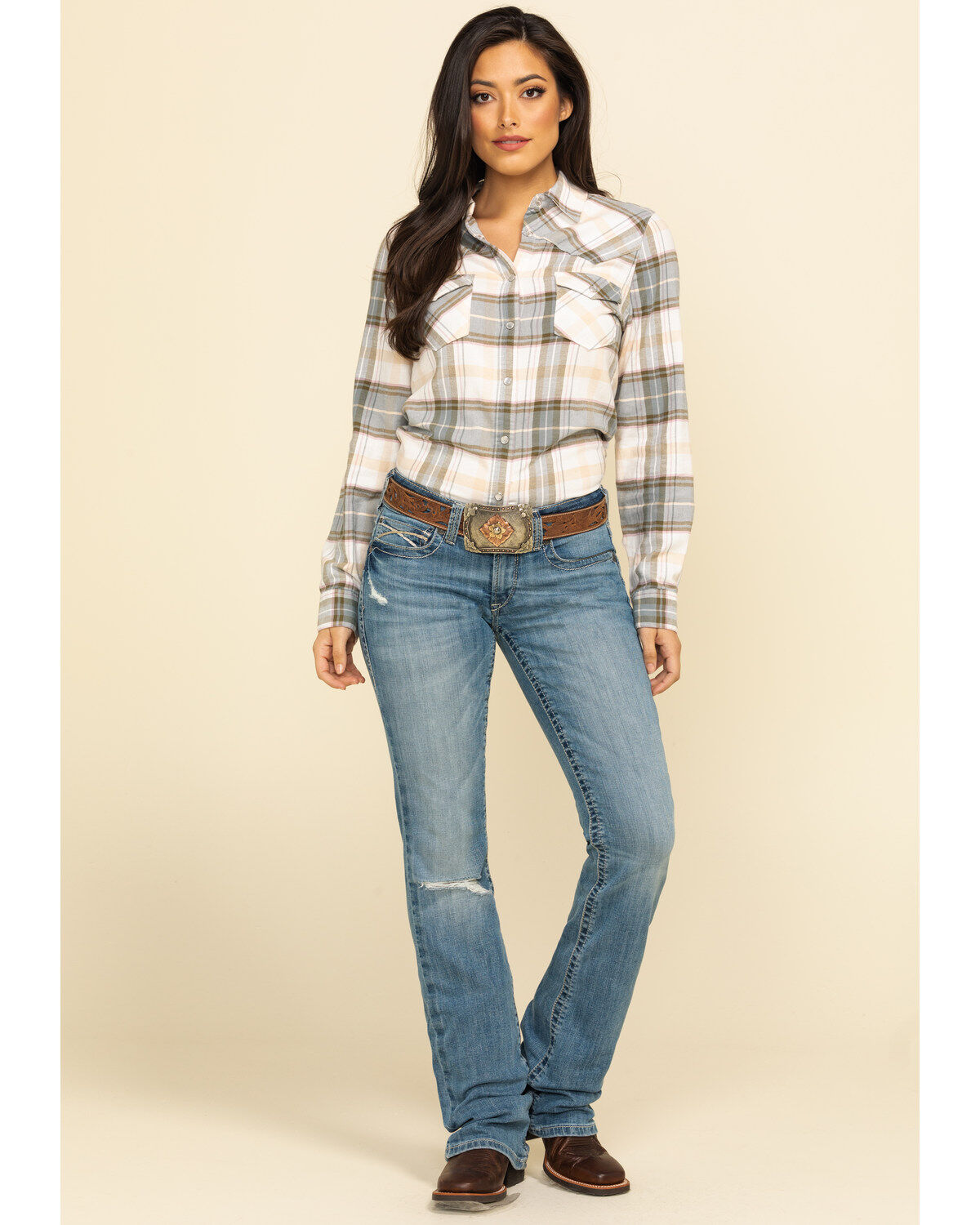 Image #6 - Ariat Women's Boot Barn Exclusive R.E.A.L. Rookie Light Wash Bootcut Jeans, , hi-res