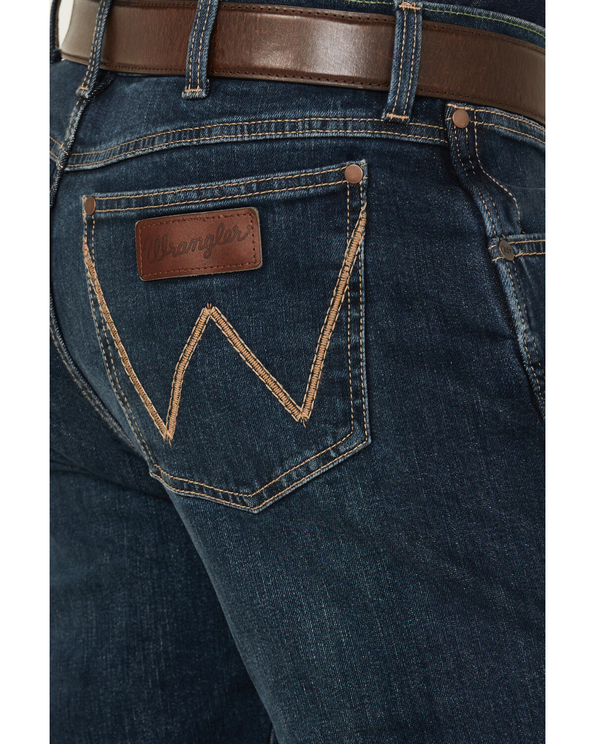 Image #4 - Wrangler Retro Men's Melbourne Dark Wash Slim Straight Stretch Denim Jeans, Dark Wash, hi-res