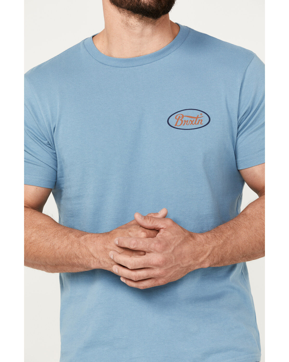 Image #3 - Brixton Men's Parsons Logo Short Sleeve Graphic T-Shirt, Blue, hi-res
