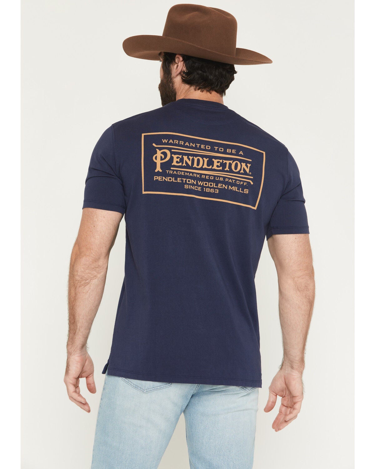 Pendleton Men's Vintage Logo Heavyweight Short Sleeve Graphic T-Shirt, Navy, hi-res