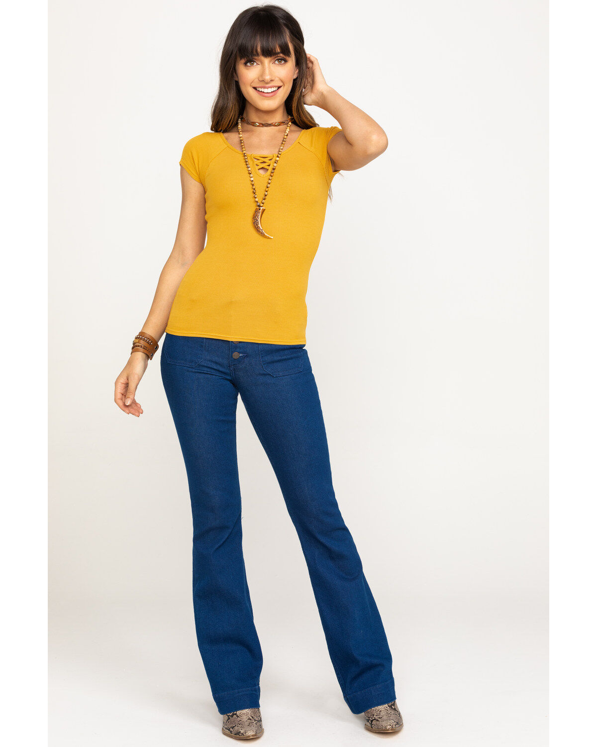 Image #6 - Shyanne Women's Lace Up Short Sleeve Tee, , hi-res