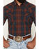 Image #3 - Cody James Men's Pool Shark Plaid Print Crackle Short Sleeve Snap Western Shirt, Navy, hi-res