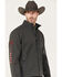 Image #2 - Ariat Men's Americana Logo 2.0 Zip-Front Softshell Jacket - Big, Charcoal, hi-res