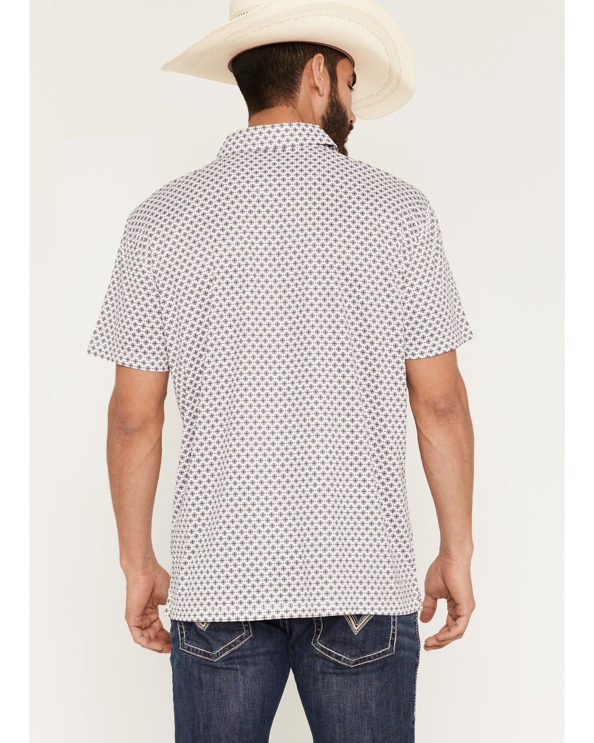 Image #4 - Ariat Men's All Over Medallion Print Classic Fit Short Sleeve Button-Down Polo Shirt, , hi-res
