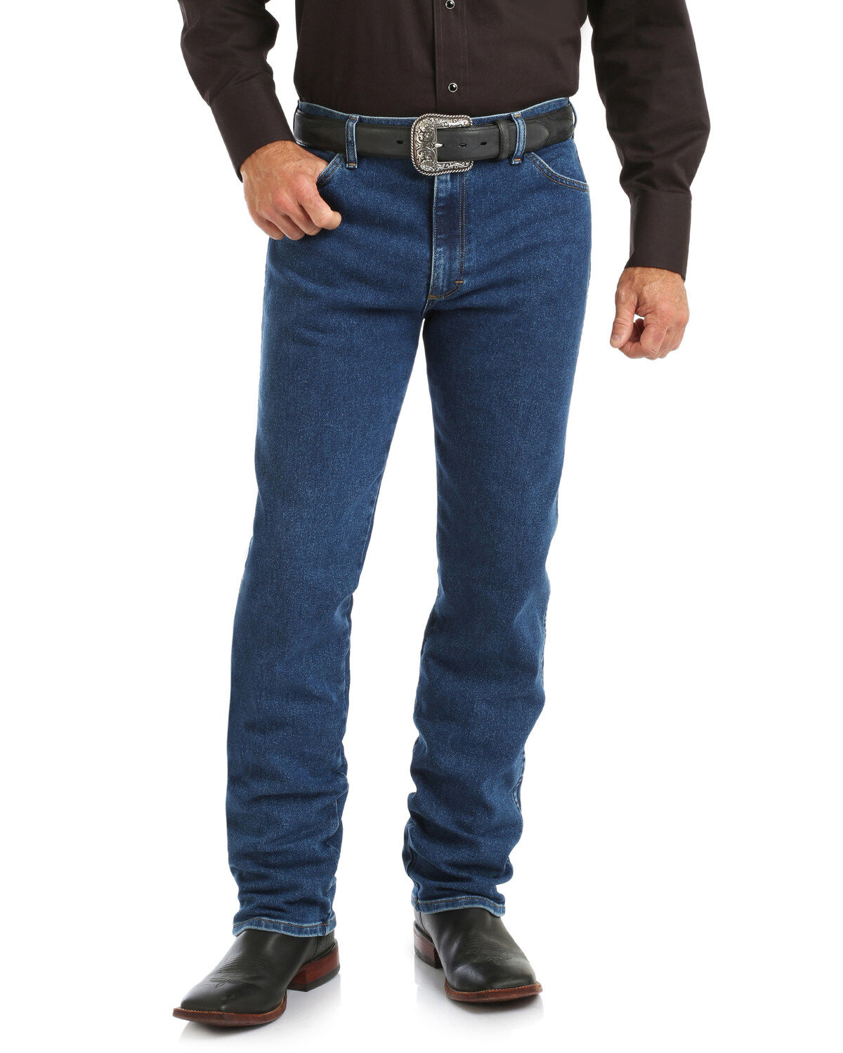 Image #2 - Wrangler Men's Cowboy Cut Active Flex Stone Wash Bootcut Jeans - Big, Blue, hi-res