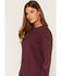 Image #2 - Carhartt Women's Irvine Loose Fit Logo Long Sleeve Work Shirt, Burgundy, hi-res