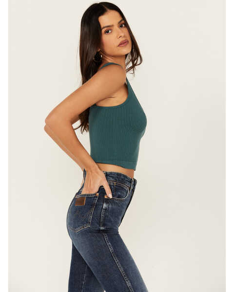 Image #2 - Free People Women's Solid Rib Brami Top, Forest Green, hi-res
