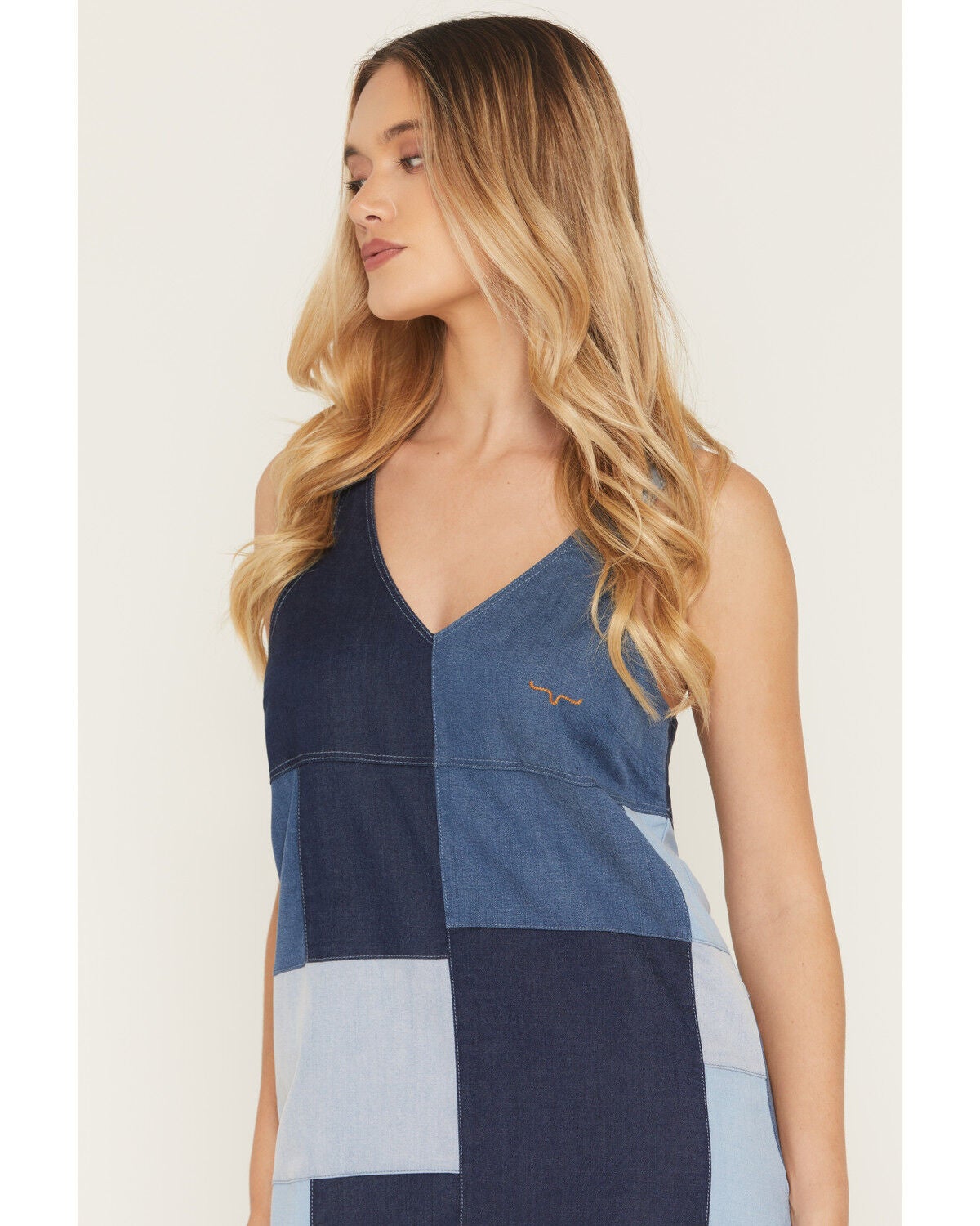 Kimes Ranch Women's Dottie Sleeveless Denim Patchwork Mini Dress