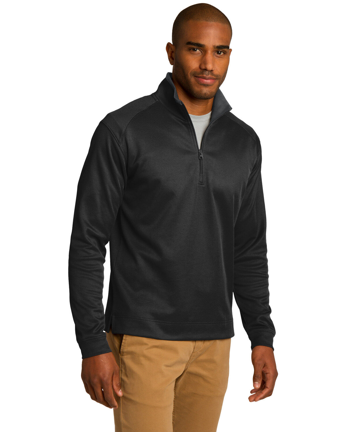 Image #3 - Port Authority Men's Black & Iron Gray 3X Virtual Texture 1/4 Zip Work Pullover - Big, Multi, hi-res
