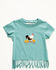 Image #1 - Shyanne Toddler Girls' Chicken Embroidered Fringe Short Sleeve Tee, Aqua, hi-res