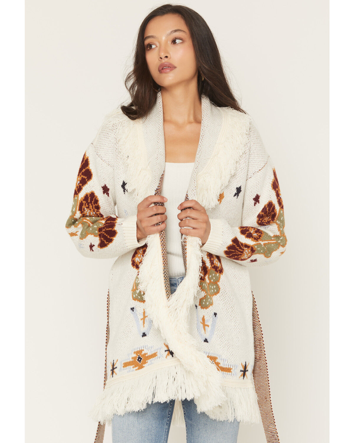 Image #1 - Idyllwind Women's Peregrine Eagle Cardigan Sweater, Cream, hi-res
