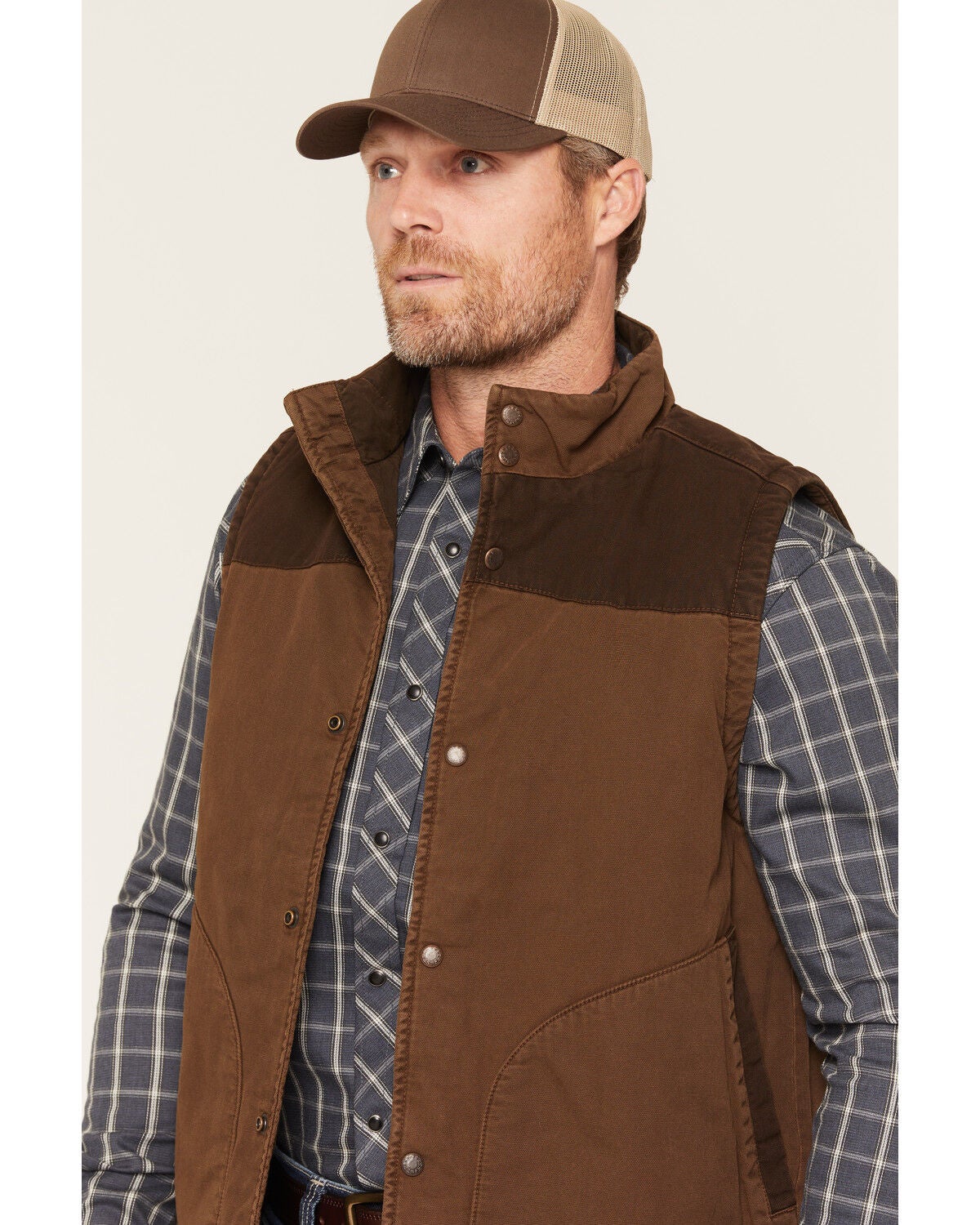 Image #2 - Cody James Men's FR Blocked Bronco Vest, Rust Copper, hi-res