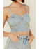 Image #4 - Blank NYC Women's Light Wash Starstruck Embellished Denim Crop Top, Blue, hi-res