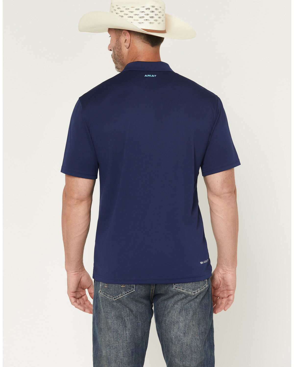 Image #4 - Ariat Men's TEK Short Sleeve Polo - Big, Navy, hi-res