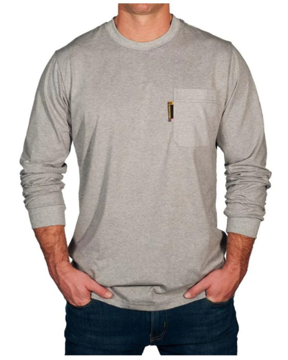 Image #2 - Benchmark FR Men's American Oil Long Sleeve Graphic Shirt, Light Grey, hi-res