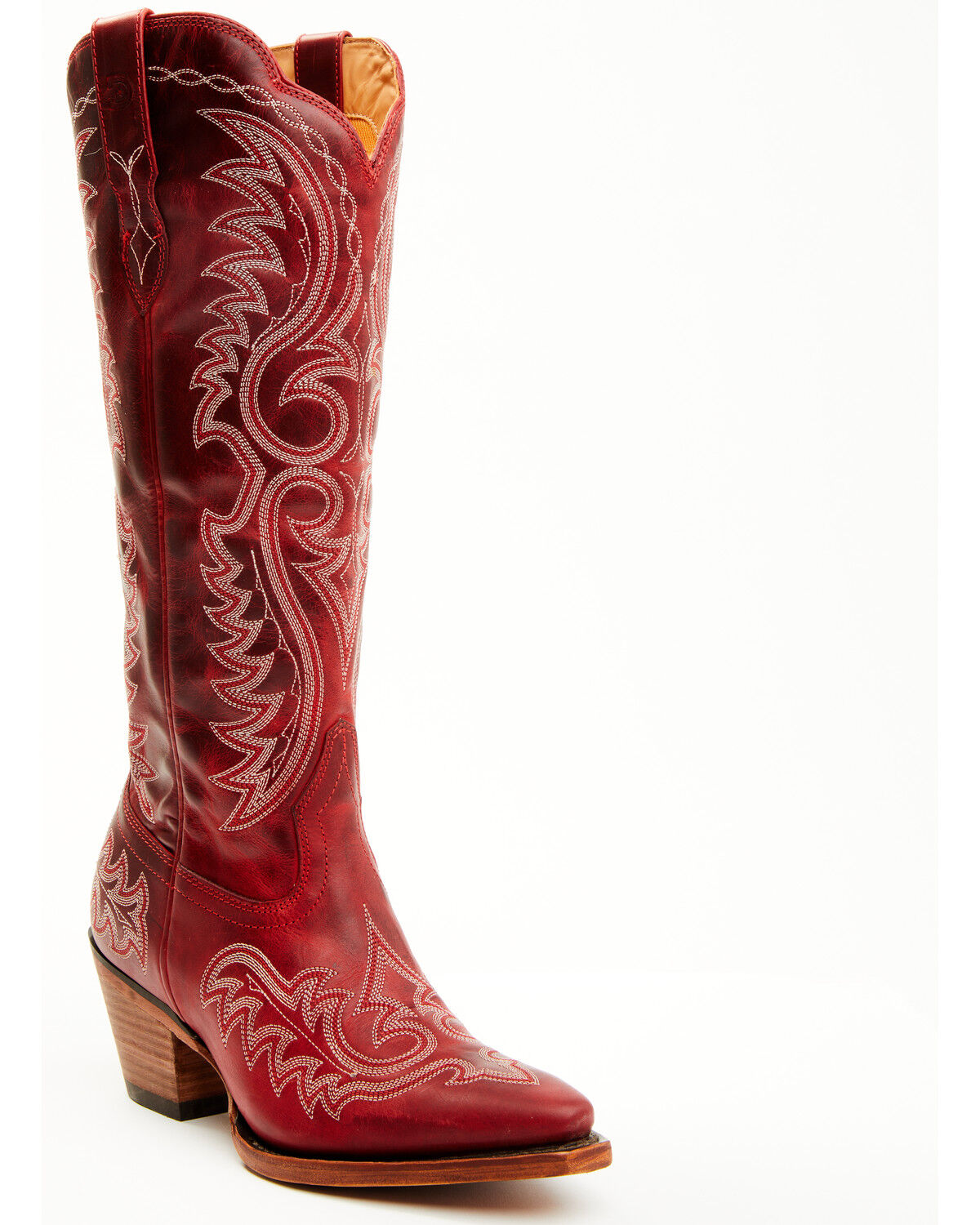 Image #1 - Durango Women's Crush Tall Western Boots - Snip Toe, Red, hi-res