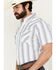 Image #2 - Ely Walker Men's Striped Print Short Sleeve Snap Western Shirt, Light Blue, hi-res