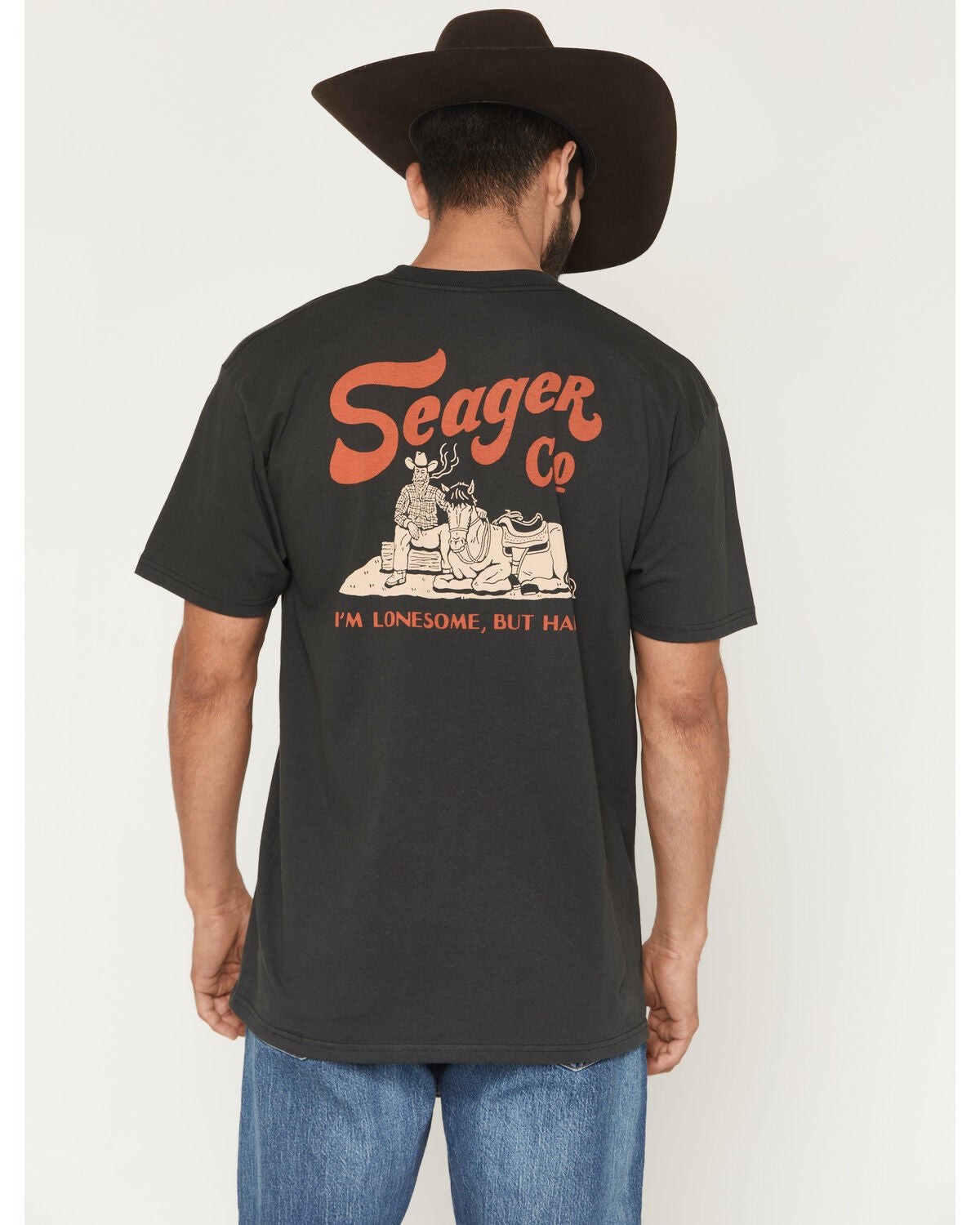 Seager Men's Lonesome Short Sleeve Graphic T-Shirt, Black, hi-res