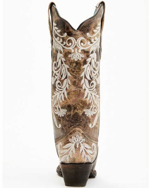 Image #6 - Corral Women's Blacklight Embroidered Western Boots  - Snip Toe, Brown, hi-res