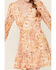 Flying Tomato Women's Floral Print Long Sleeve Mini Dress, Ivory, hi-res