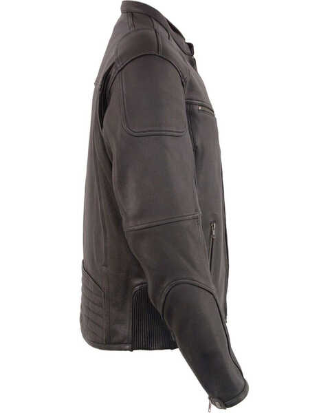 Image #2 - Milwaukee Leather Men's Cool Tec Leather Scooter Jacket - Big 4X, Black, hi-res