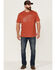Image #2 - Brothers and Sons Men's Mercantile Light Red Weathered Slub Graphic Short Sleeve T-Shirt, Orange, hi-res