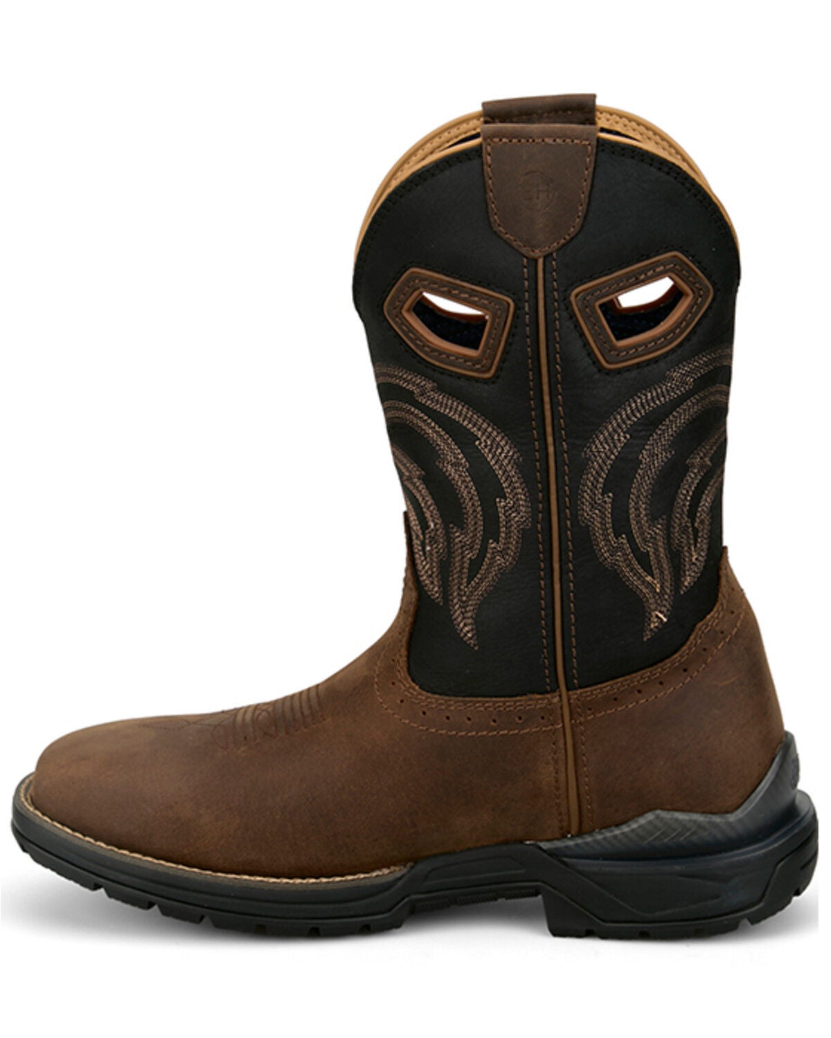 Image #3 - Justin Men's Warhawk Slickline 11" Waterproof Pull-On Work Boots - Soft Toe, Brown, hi-res