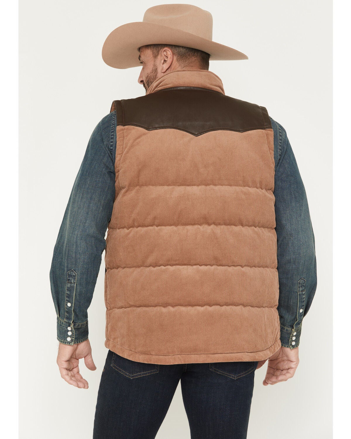 Image #4 - Cody James Men's Lonoke Corduroy Puffer Vest, Tan, hi-res