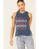 Image #1 - Rock & Roll Denim Women's Navy America Graphic Tank Top, Navy, hi-res