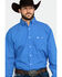 Image #1 - George Strait by Wrangler Men's Royal Blue Geo Print Long Sleeve Western Shirt , , hi-res