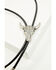 Image #3 - Cody James Men's Austin Antique Silver Steer Head Bolo Tie, Silver, hi-res