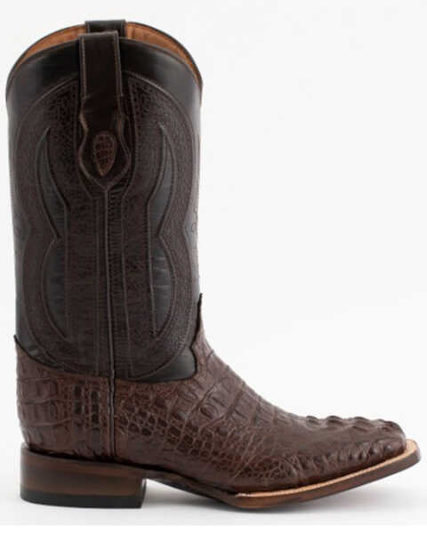 Image #2 - Ferrini Men's Exotic Caiman Western Boots - Broad Square Toe, Chocolate, hi-res