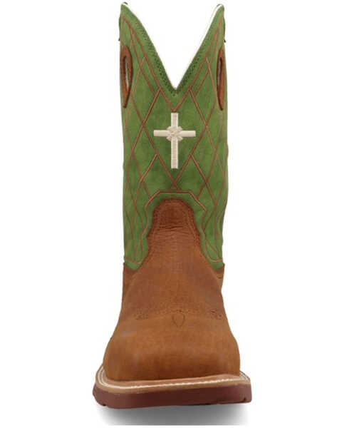 Image #4 - Twisted X Men's 12" Western Work Boots - Composite Toe, Green, hi-res