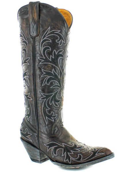 Old Gringo Women's Ilona Stitched Western Boots - Round Toe, Chocolate, hi-res