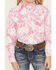 Image #3 - Cowgirl Hardware Girls' Bandana Print Long Sleeve Pearl Snap Stretch Western Shirt, , hi-res