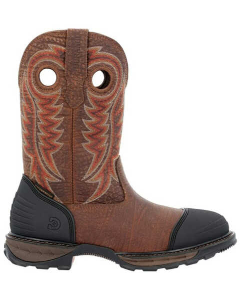 Image #2 - Durango Men's 11" Waterproof Western Work Boots - Steel Toe, Tan, hi-res