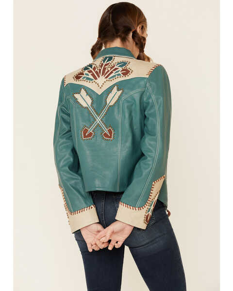 Double D Ranch Women's Let's Smoke The Peace Jacket , Green, hi-res