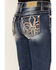 Image #2 - Miss Me Women's Medium Wash Mid Rise Embroidered Sequin Bootcut Stretch Denim Jeans, , hi-res