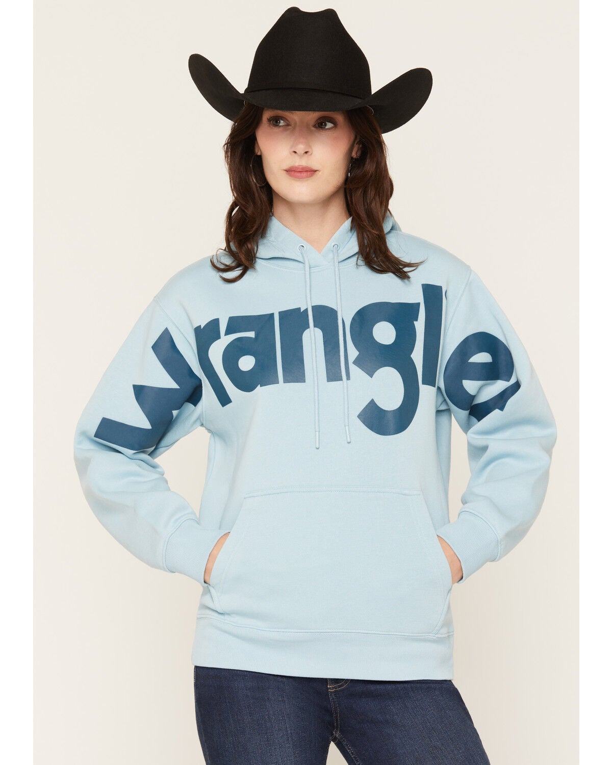 Wrangler Women's Logo Hoodie, Blue, hi-res